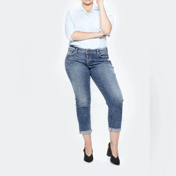 Silver Jean Co. Sam Blue Jeans Plus Size 20/L25 ankle - Picture 1 of 8
